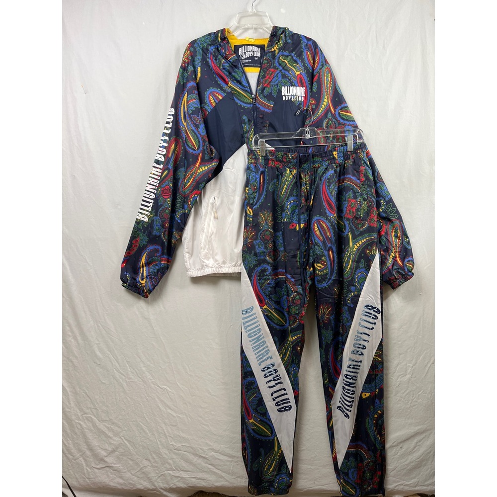 Billionaire Boys Club Tracksuit Men XXL Blue Paisley Windbreaker Pants Set